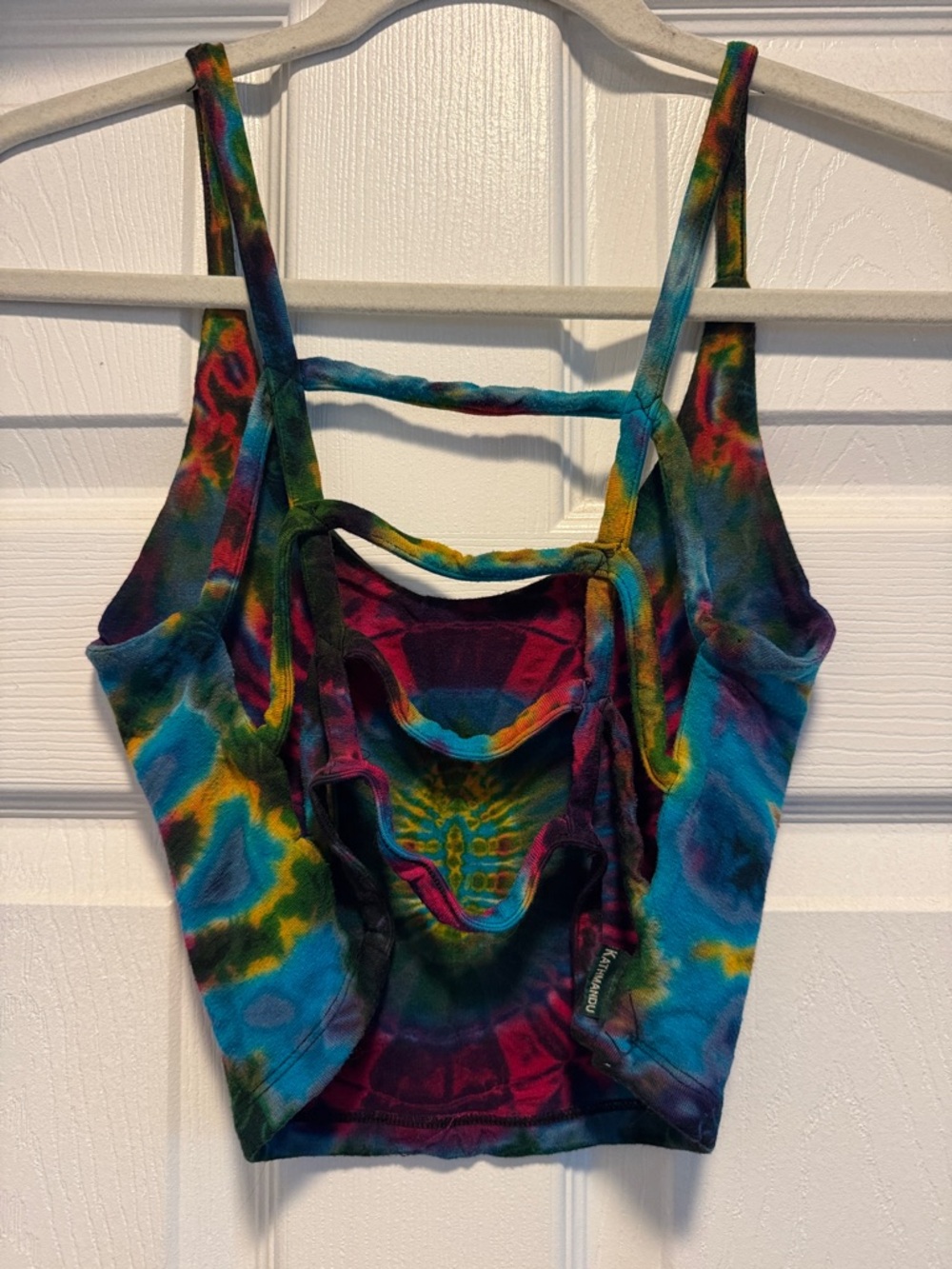 Kathmandu Multicolor Tie-Dye Scoop Crop Tank - Picture 2 of 4
